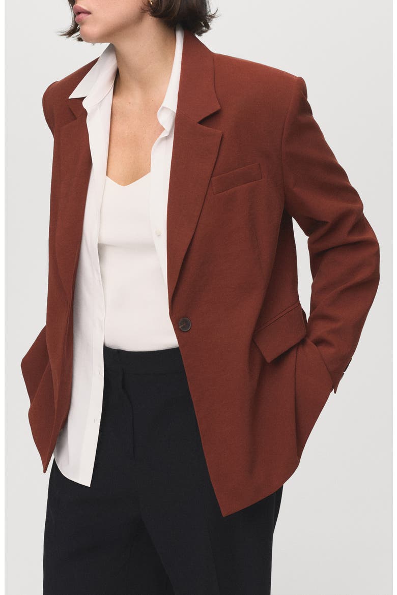 One-Button Suit Blazer, Main, color, BURNT ORANGE