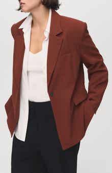 MANGO One-Button Suit Blazer