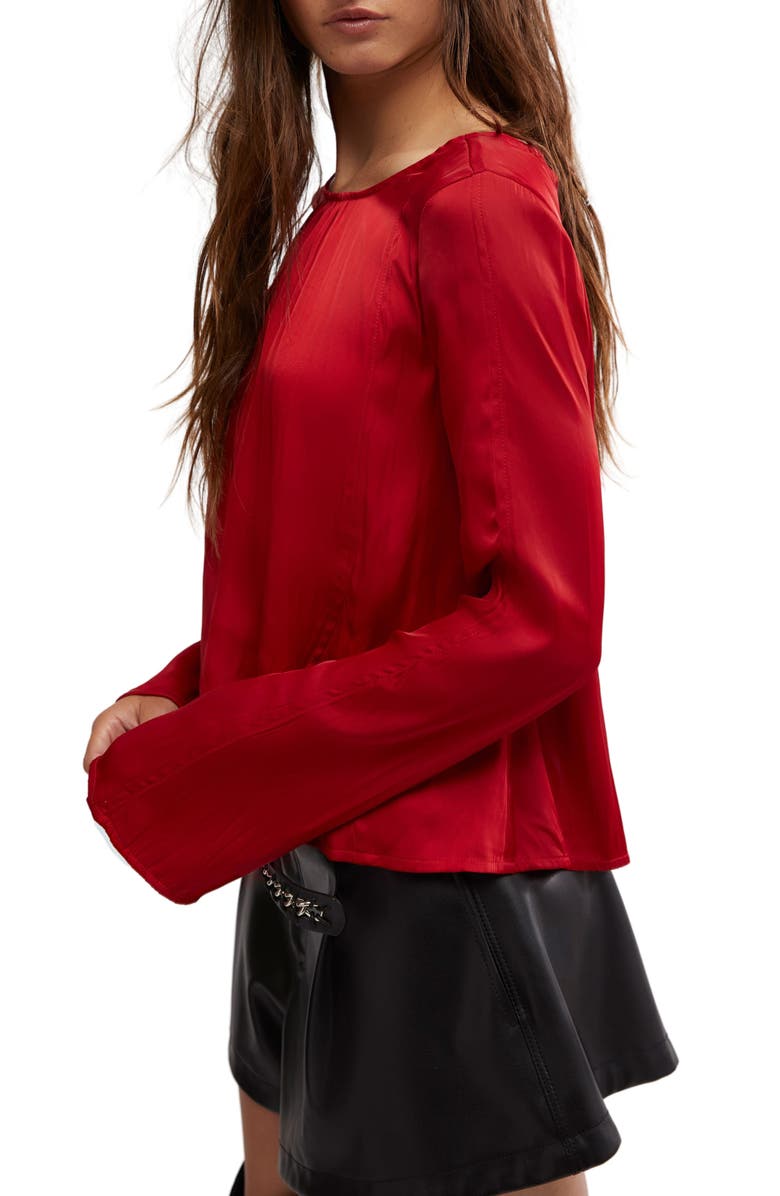 Free People Arabella Satin Tie Back Top, Alternate, color, 