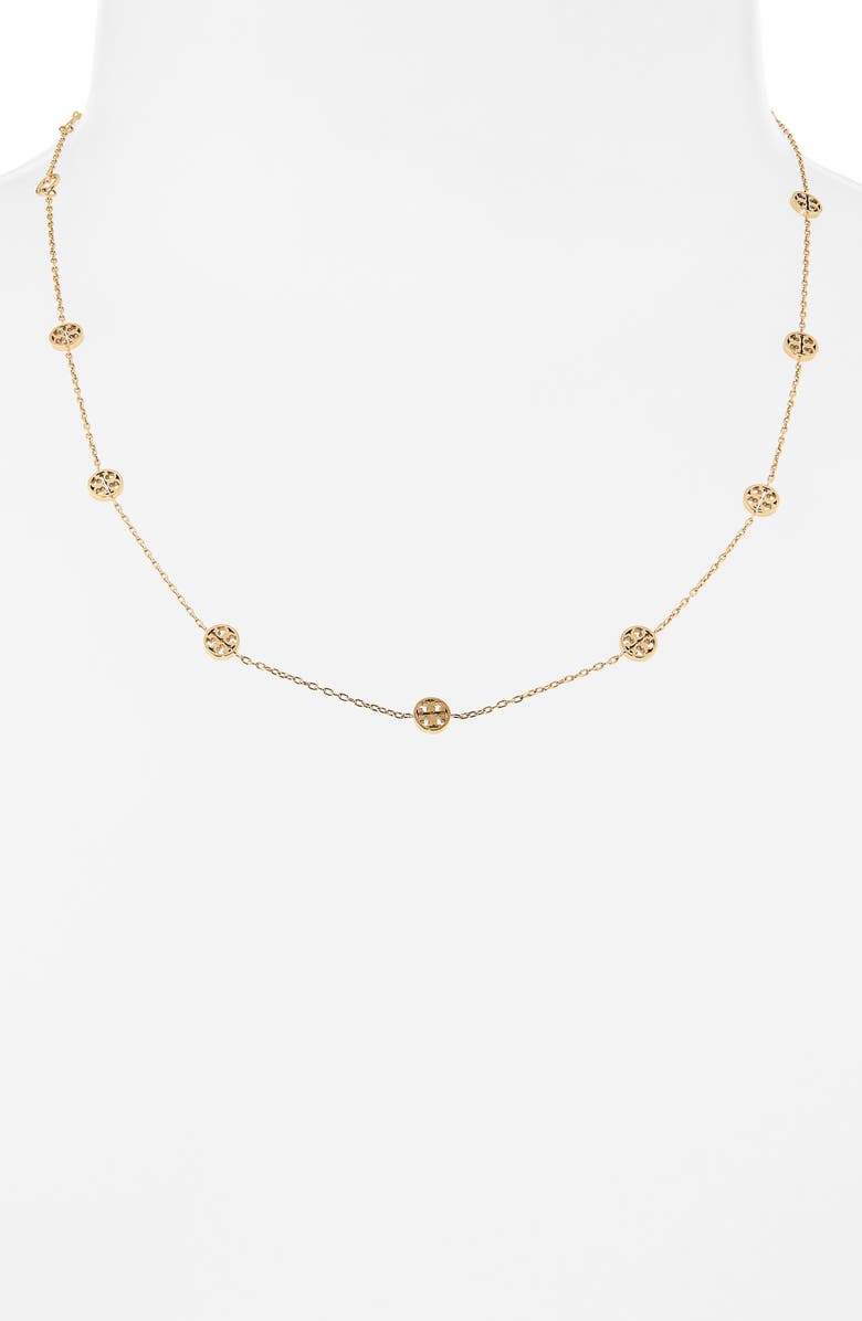 Tory Burch Icon Station Necklace, Alternate, color, Tory Gold