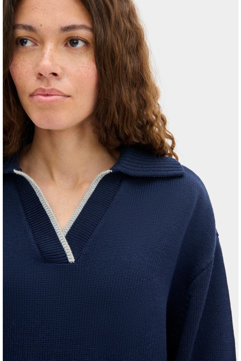 Judith Organic Cotton & Wool Sweater, Alternate, color, NAVY