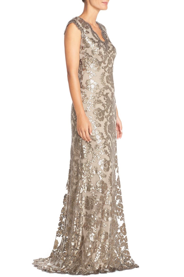 Sequin Lace Gown, Alternate, color, SMOKE PEARL