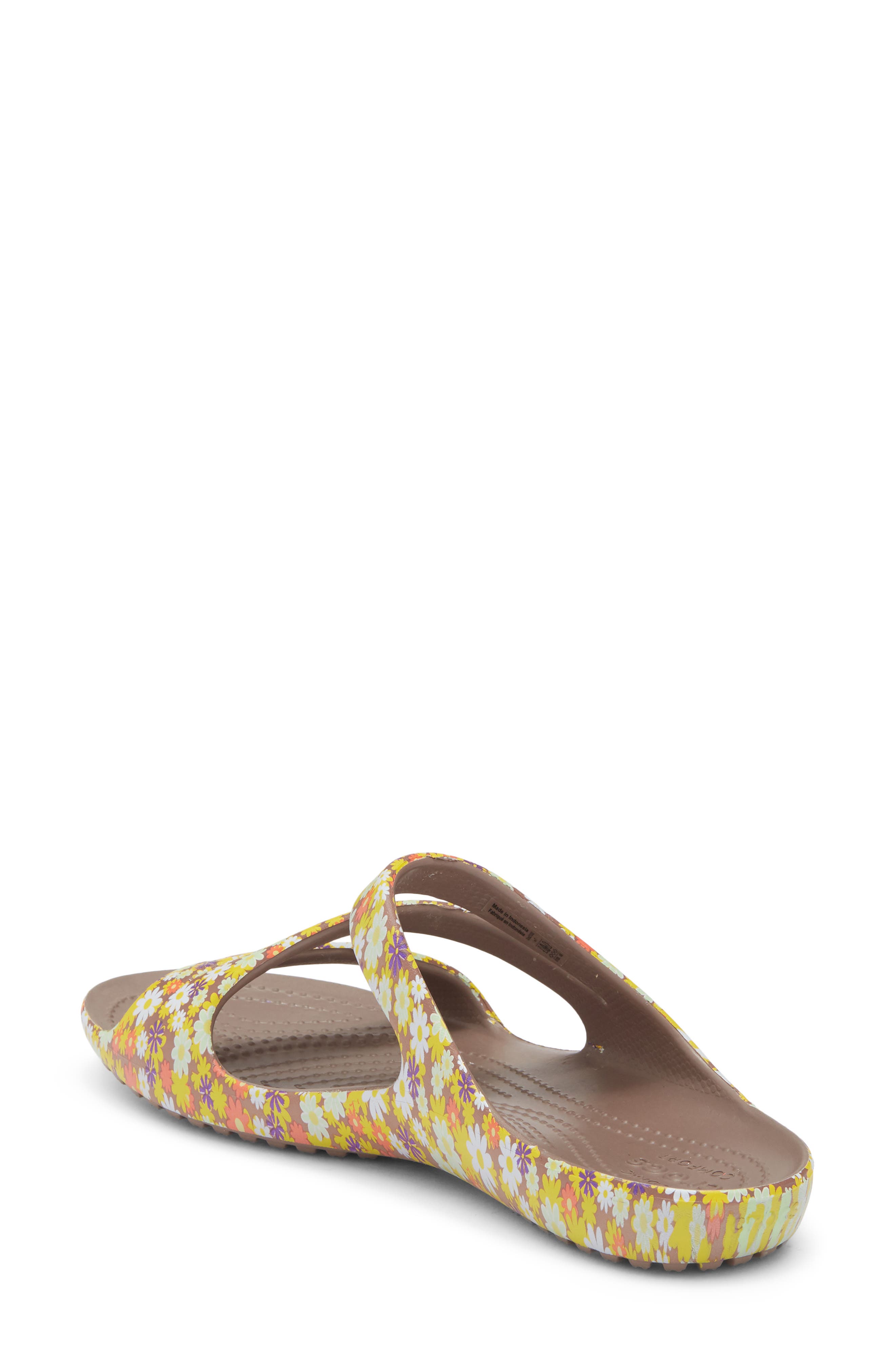 CROCS Kadee II Retro Floral Slide Sandal, Alternate, color, Truffle