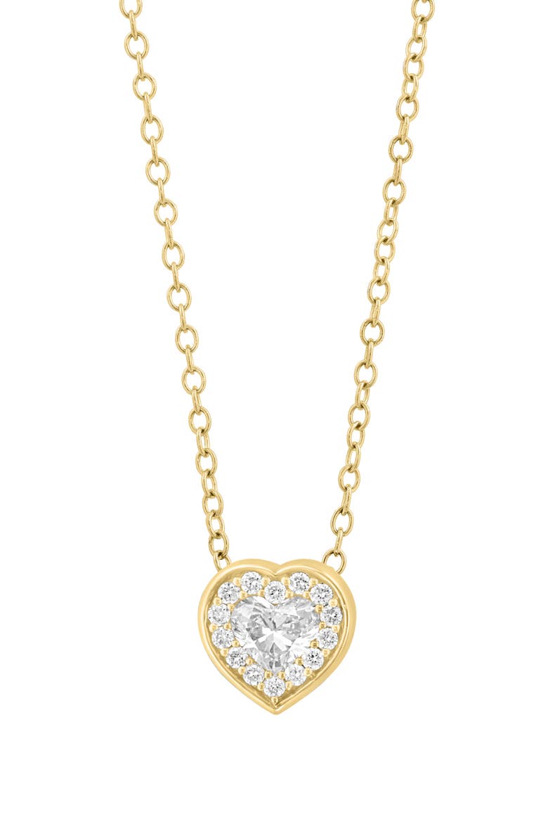 Lab-Grown Diamond Heart Pendant Necklace, Main, color, GOLD