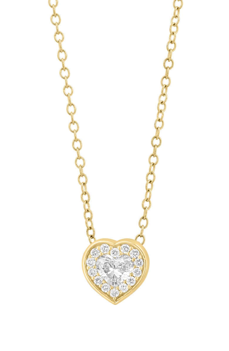EFFY Lab-Grown Diamond Heart Pendant Necklace, Main, color, Gold