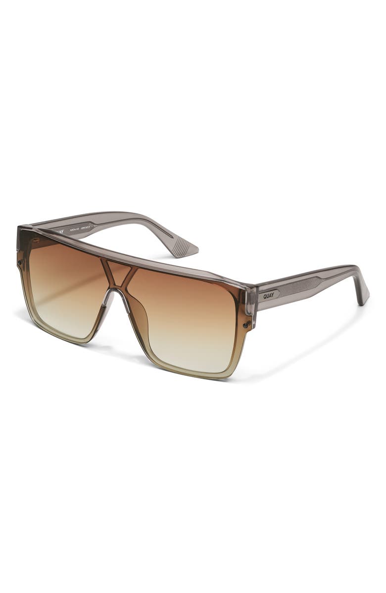 QUAY Tempo 149mm Shield Sunglasses, Alternate, color, Grey/ Sepia