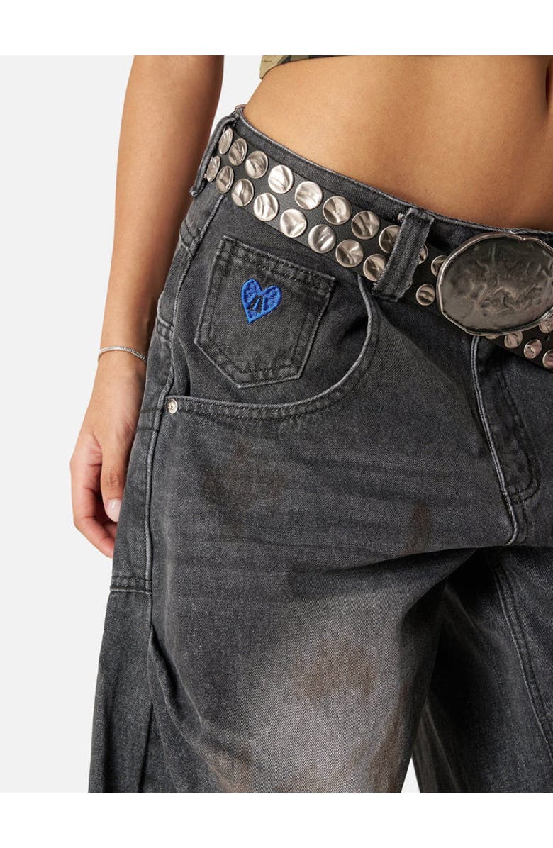 AELFRIC EDEN Dirty-Dyed Super Baggy Barrel Jeans, Alternate, color, Black