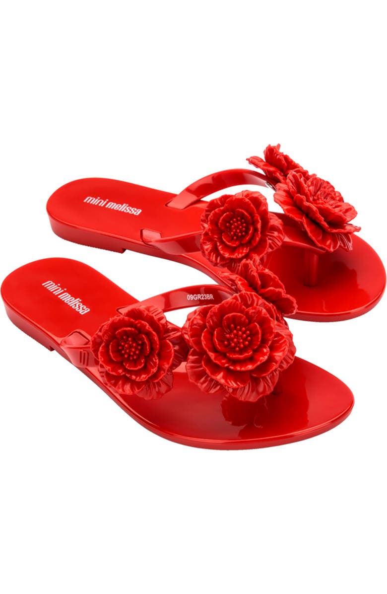 Mini Melissa Kids' Mini Harmonic Springtime Flip Flop, Main, color, Red