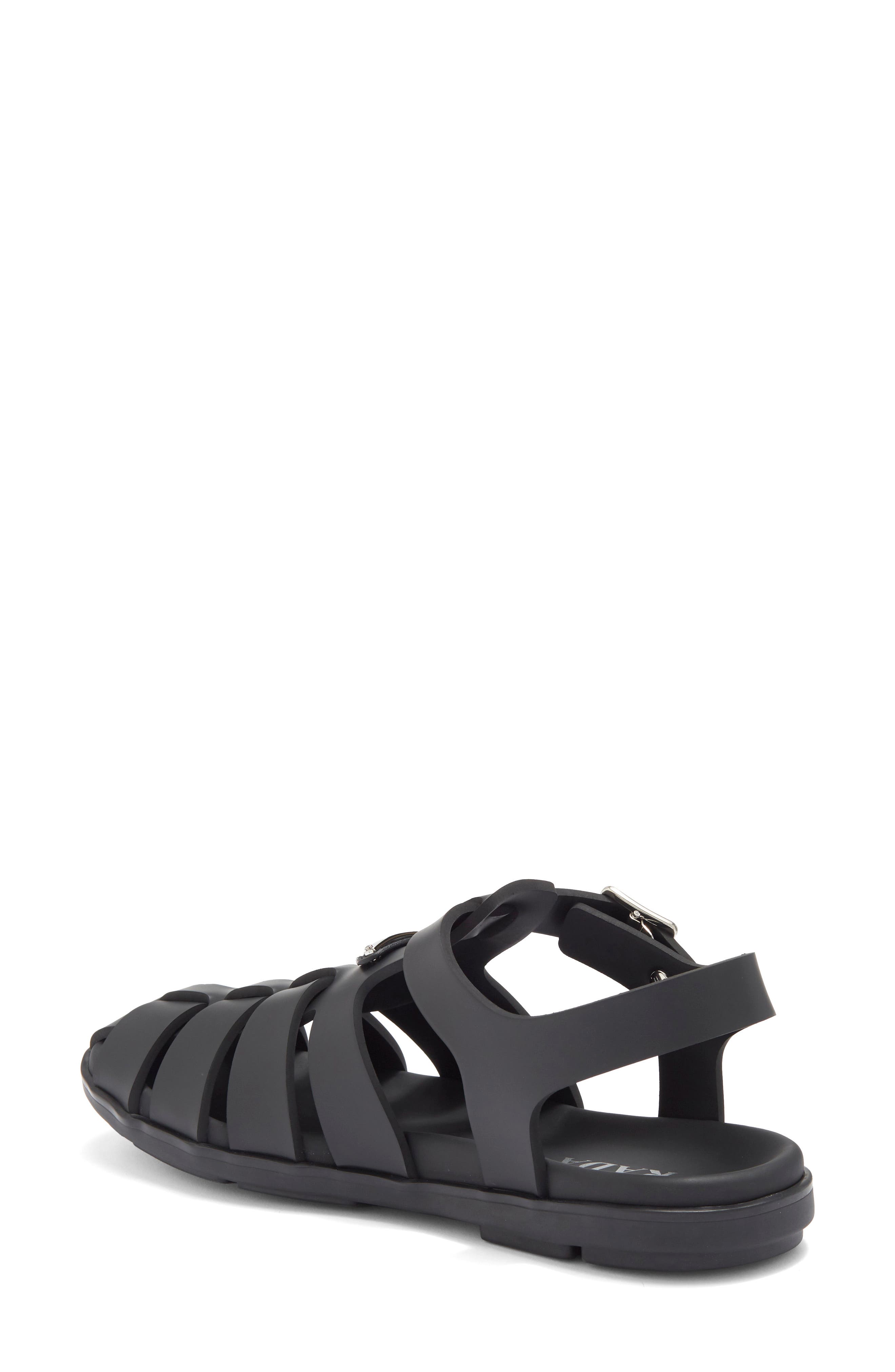 Prada Rubber Fisherman Sandal, Alternate, color, Nero