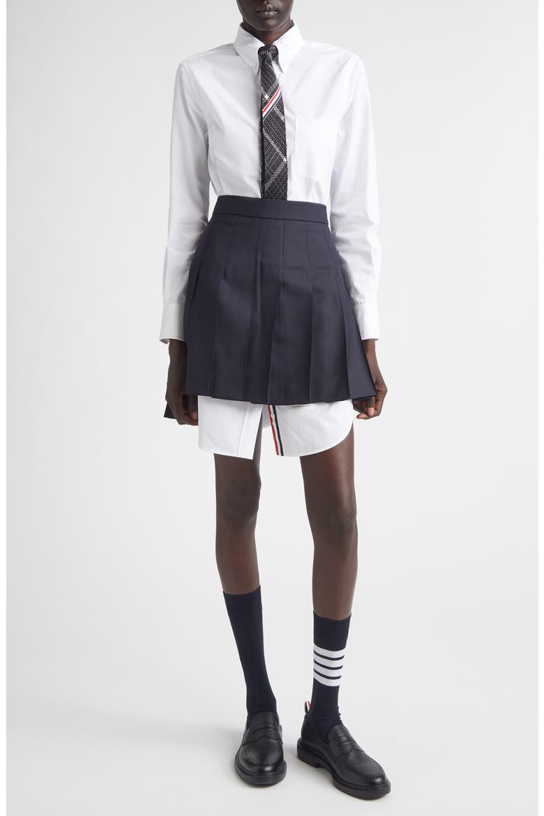 Long Sleeve Oxford Shirtdress, Main, color, WHITE