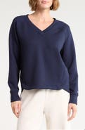 DKNY Tulip Hem V-Neck Pullover