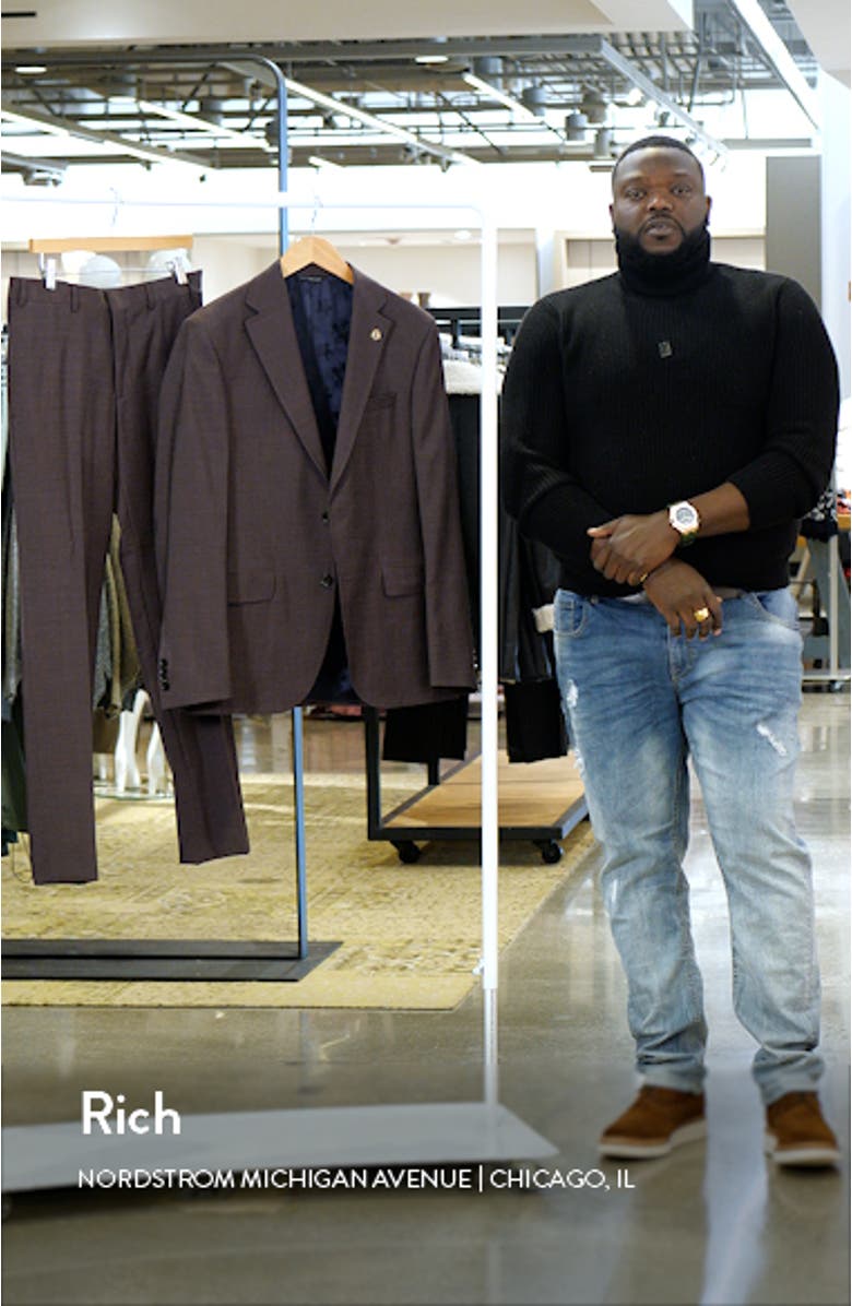 Roger Extra Slim Fit Solid Wool Suit, sales video thumbnail