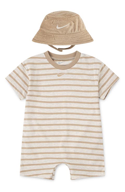 Stripe Romper & Bucket Hat Set (Baby)