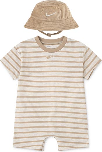 Stripe Romper & Bucket Hat Set