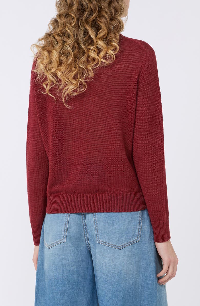 Weekend Max Mara Linen Sweater, Alternate, color, Cherry