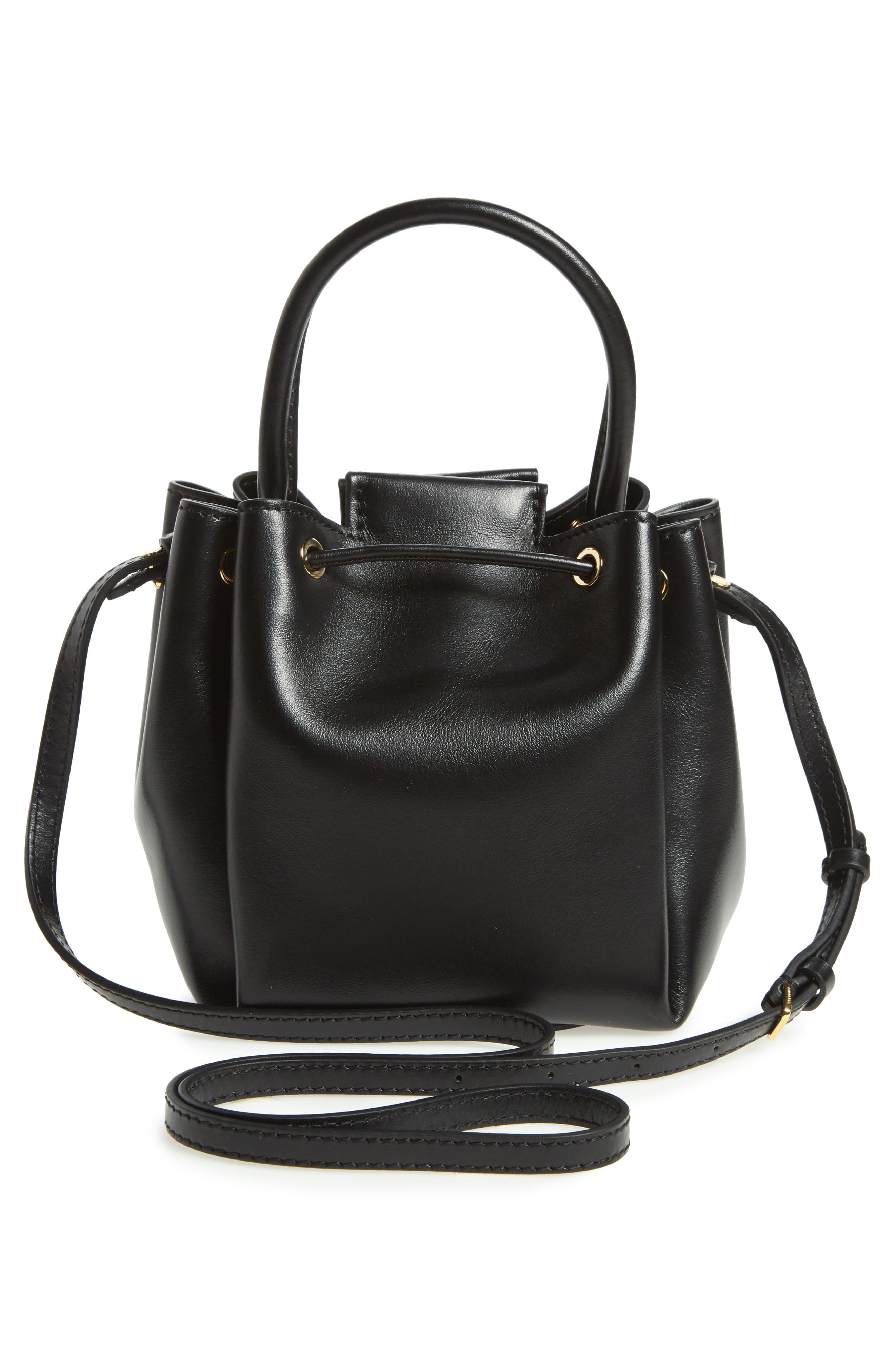 Burberry Peony Leather Bucket Bag, Alternate, color, 
