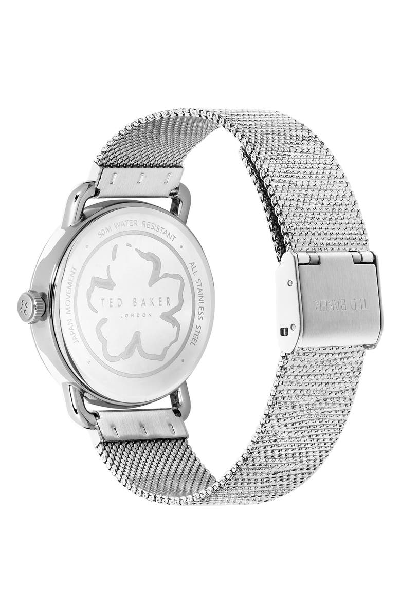 Ted Baker London Harriet Mesh Strap Watch, 38mm, Alternate, color, Silver/ Blue/ Silver