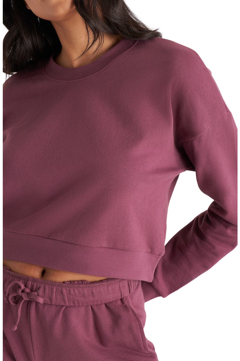The Crop Sweatshirt, Alternate, color, Plum