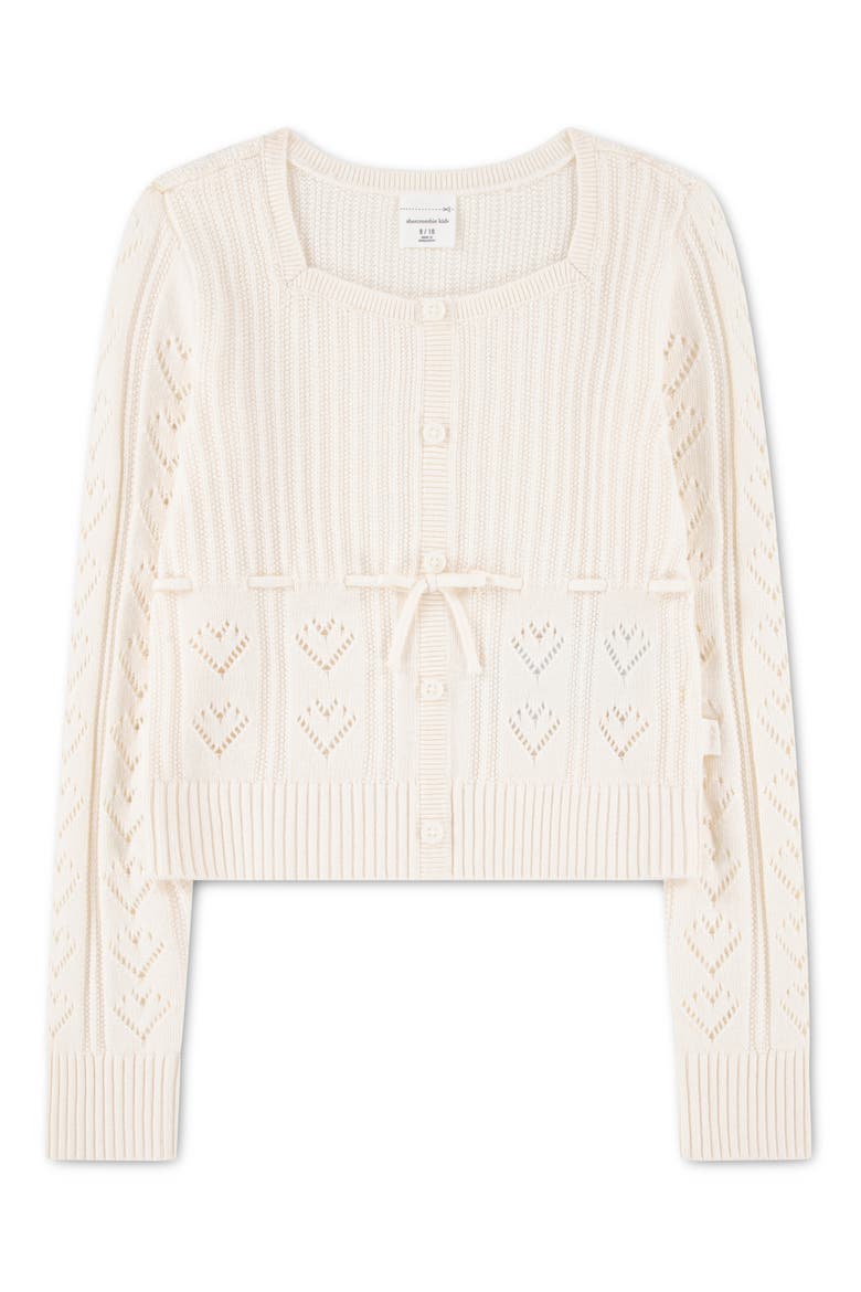 Kids' Hearts Pointelle Cardigan, Main, color, JET STREAM