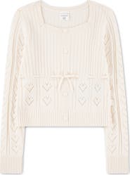 abercrombie kids Kids' Hearts Pointelle Cardigan