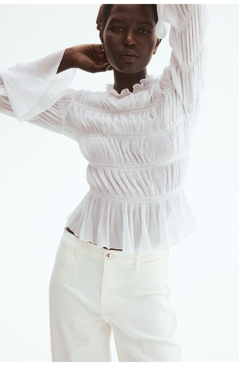 H&M Straight High Jeans, Alternate, color, White