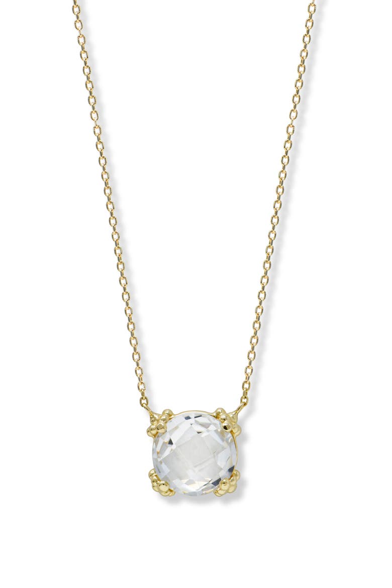 Dew Drop Cluster Topaz Pendant Necklace, Main, color, GOLD
