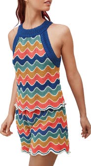 NEXT Stripe Open Stitch Sleeveless Cotton Sweater