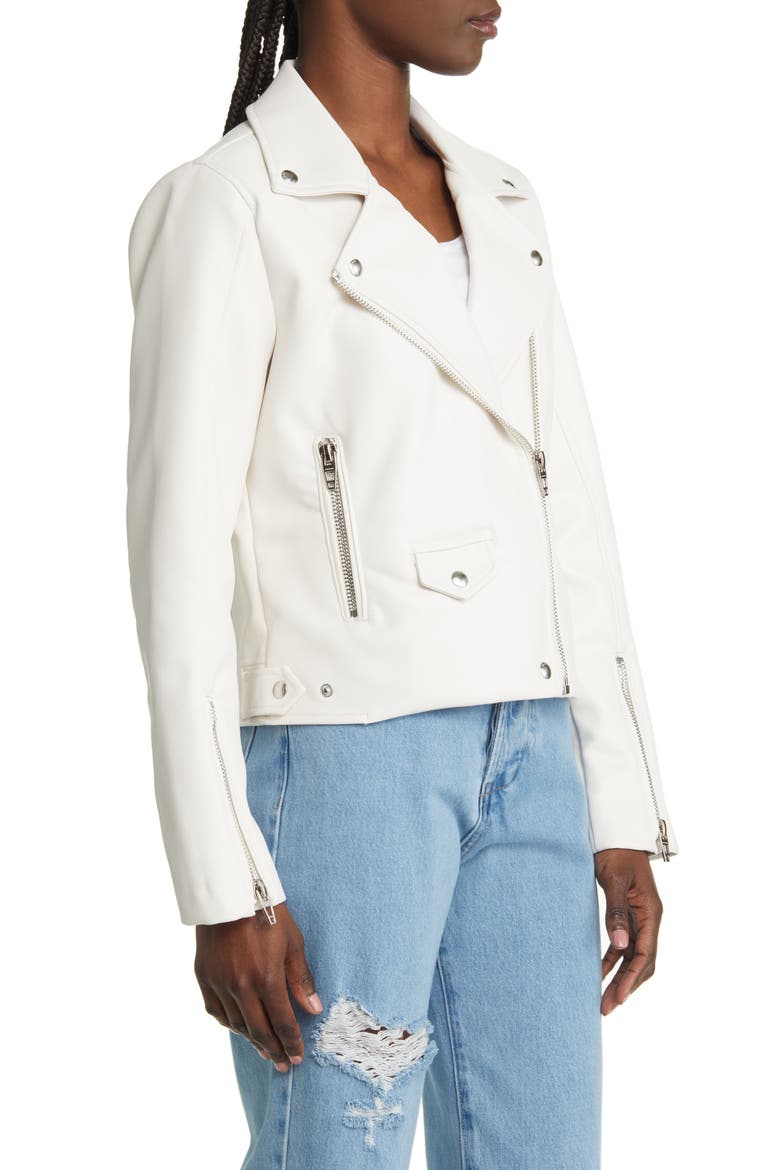 Faux Leather Moto Jacket, Alternate, color, PURE MOTIVATION