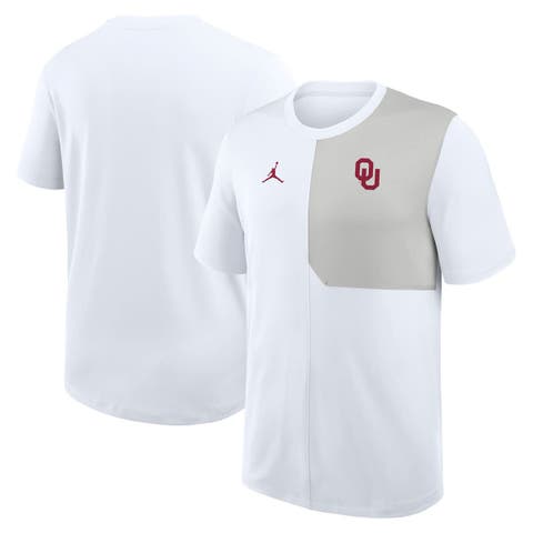 Men's Jordan Brand White Oklahoma Sooners 2025 Sideline UV Performance Coach T-Shirt