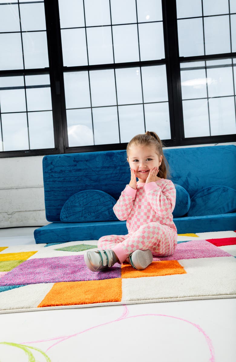 Magnetic Me Checkerboard Brushed Fleece Magnetic Sweatshirt & Joggers Set, Alternate, color, White