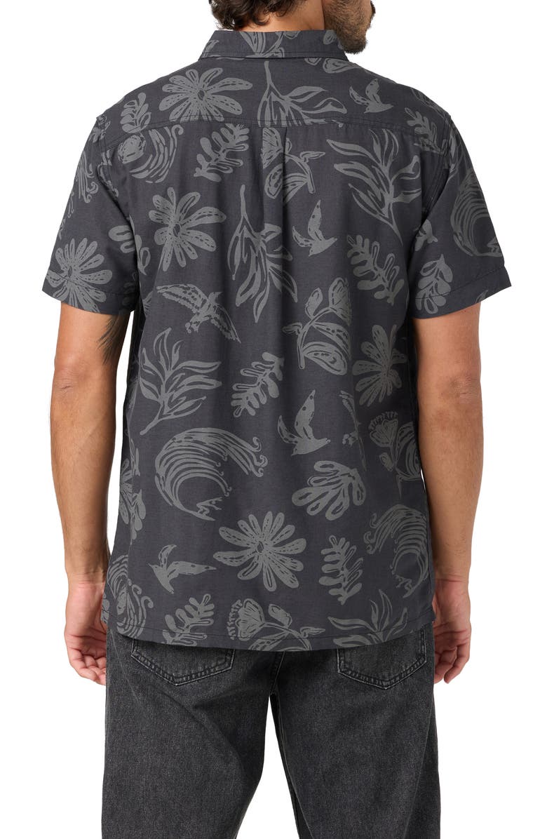 O'Neill O'Riginals Eco Print Standard Fit Short Sleeve Button-Up Shirt, Alternate, color, Phantom
