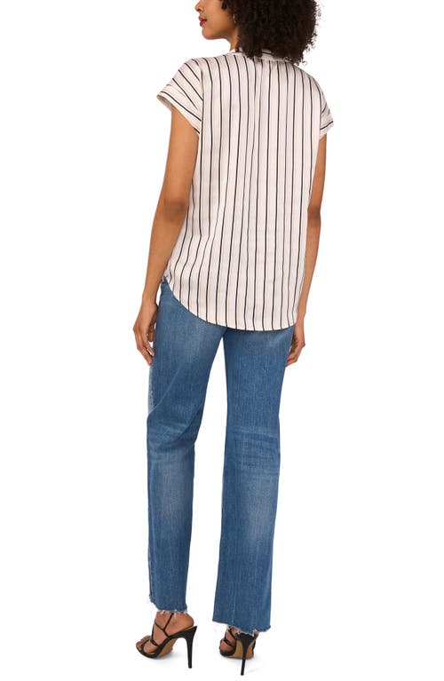 Vince Camuto Stripe V-neck Top In Neutral