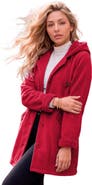 Roaman's Plus Size Hooded Fleece Fleece Coat