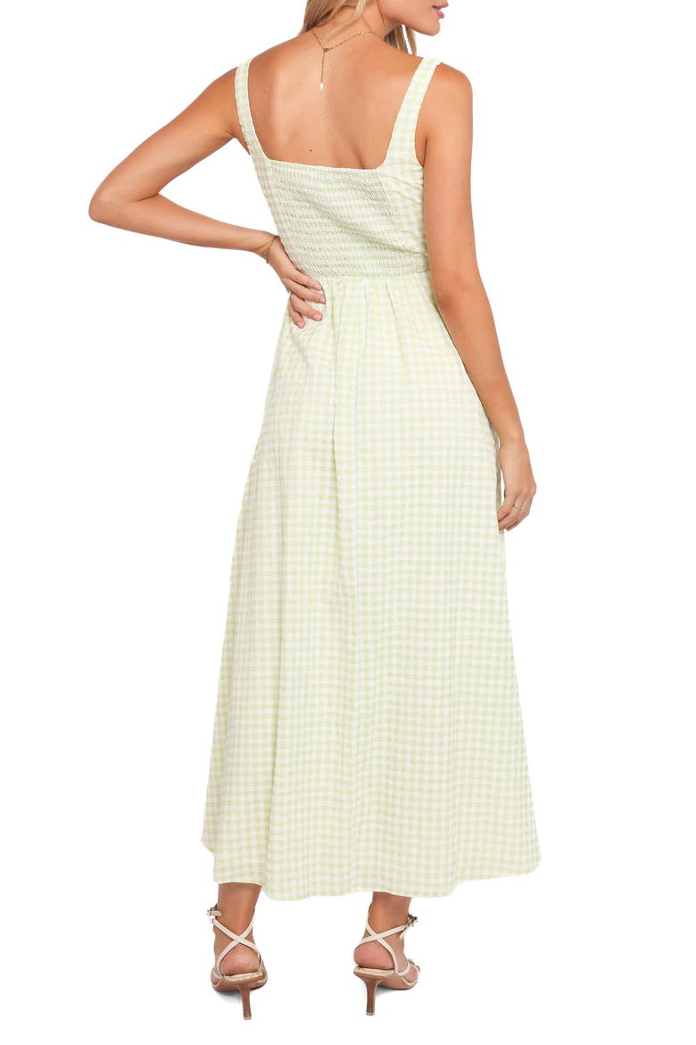 Amberlyn Gingham Sleeveless Maxi Dress, Alternate, color, GREEN GINGHAM