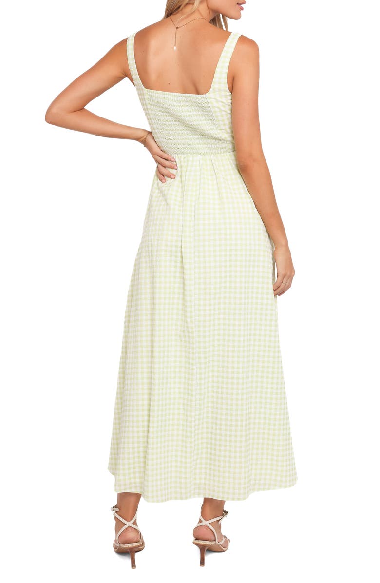 Petal & Pup Amberlyn Gingham Sleeveless Maxi Dress, Alternate, color, Green Gingham