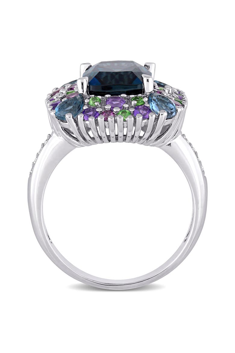 Multi-Gem & Diamond Cocktail Ring, Alternate, color, Topaz