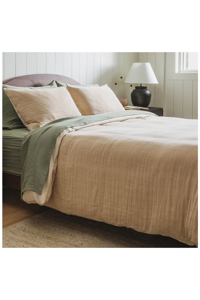 Sand Cotton & Linen Duvet Cover, Alternate, color, SAND