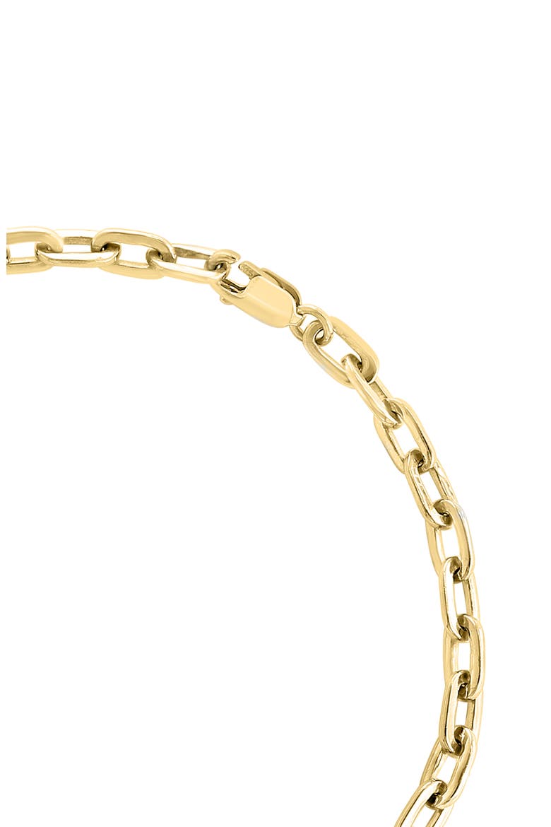 14K Gold Plated Sterling Silver Pavé Diamond Clover Bracelet, Alternate, color, GOLD