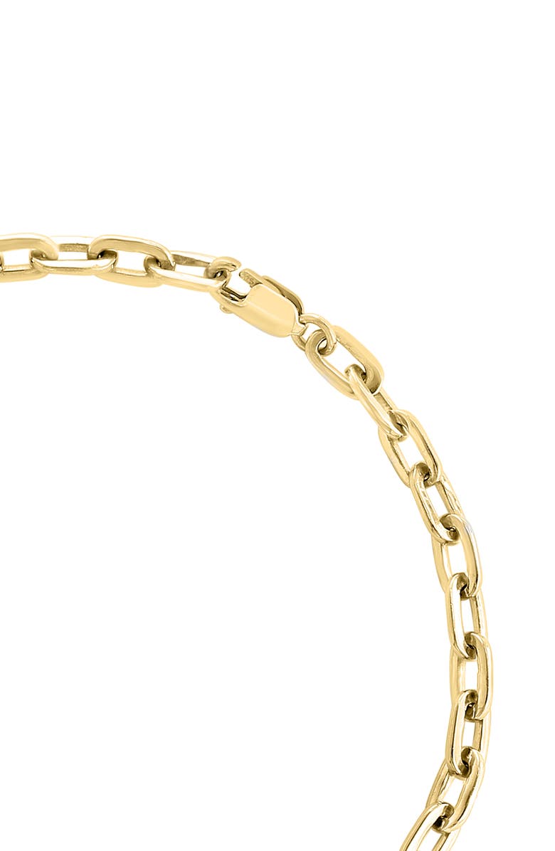 EFFY 14K Gold Plated Sterling Silver Pavé Diamond Clover Bracelet, Alternate, color, Gold
