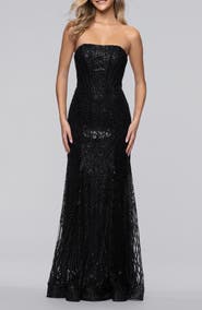 Blondie Nites Sequin Strapless Corset Gown