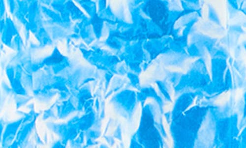 Akris Whitecaps Print Silk Crepe Midi Shirtdress In Blue