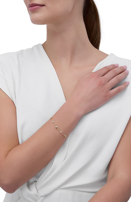Frankie & Zoe Bead & Cultured Freshwater Pearl Station Bracelet In Gold