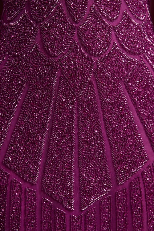 Karen Millen Premium Embellished Caped Maxi Dress In Purple