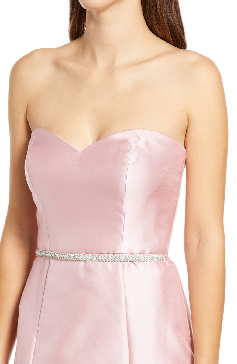 Alfred Sung Strapless Sateen Trumpet Gown, Alternate, color, 