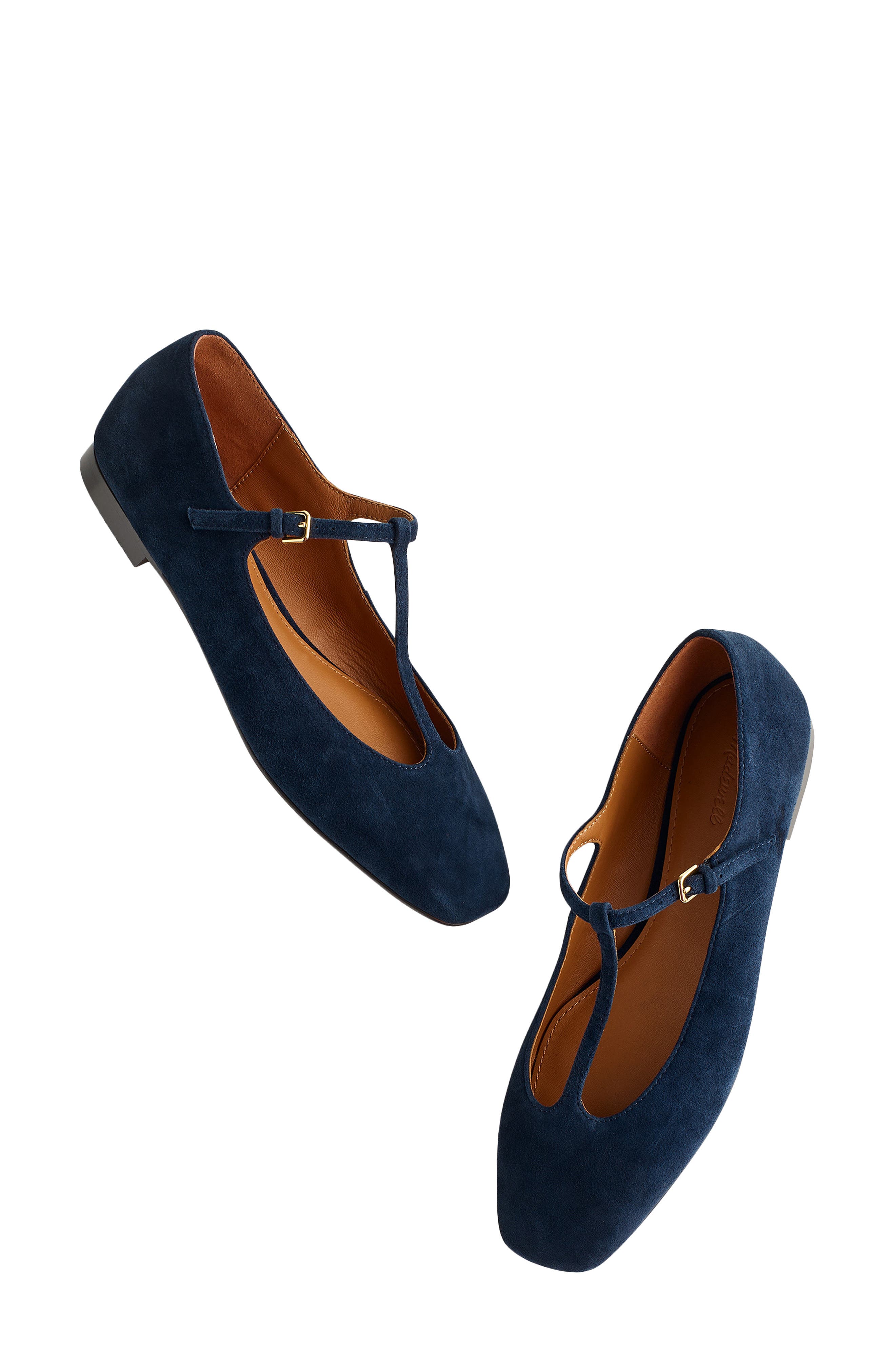 Madewell The Mylie T-Strap Flat, Alternate, color, Deep Indigo