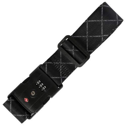 Members Only Adjustable Luggage Strap With Combination Lock In Black