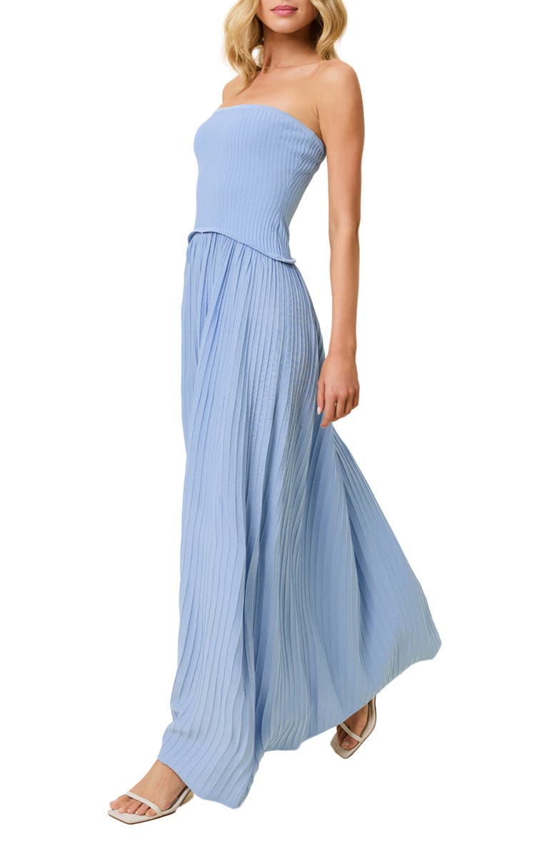 Solid & Striped Soglio Strapless Rib Maxi Dress, Alternate, color, Blue Lagoon