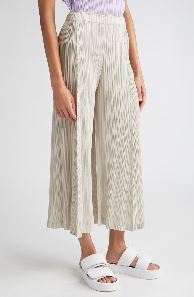 Pleats Please Issey Miyake Thicker Bottoms 2 Pleated Wide Leg Crop Pants, Alternate, color, 