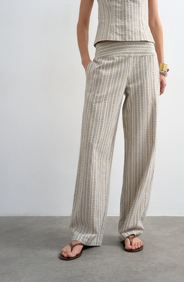 Topshop Stripe Cotton Blend Pants, Main, color,