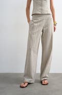 Topshop Stripe Cotton Blend Pants